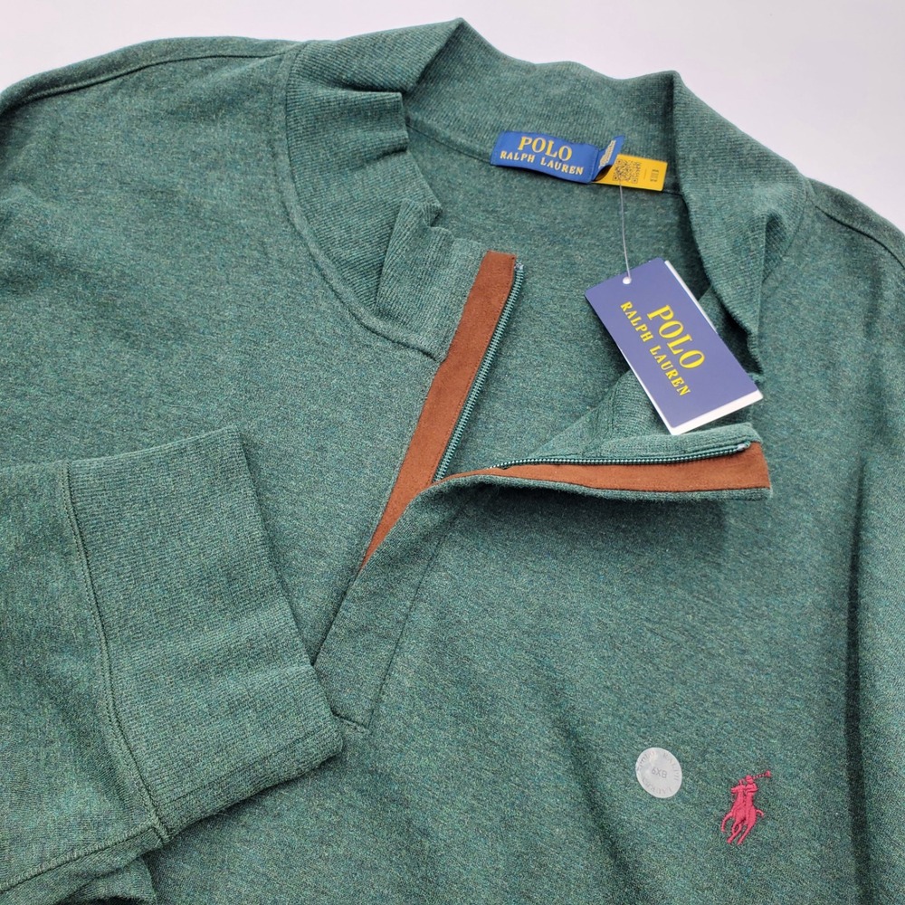 Polo Ralph Lauren Mens 6XB Green Heather Quarter Zip Pullover  NWT 6TG